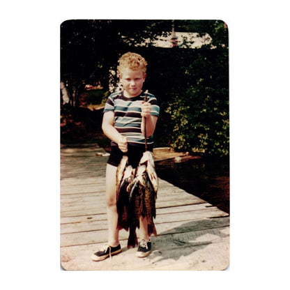Summer Fishing Success Kodak Minicolor Print Photo - 2.25x3.35"