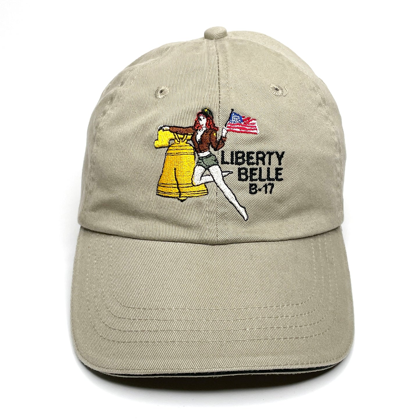 Liberty Belle B-17 Airforce WWII Vintage Strapback Hat - Beige