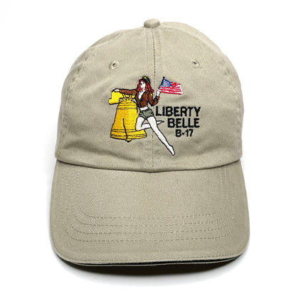Liberty Belle B-17 Airforce WWII Vintage Strapback Hat - Beige