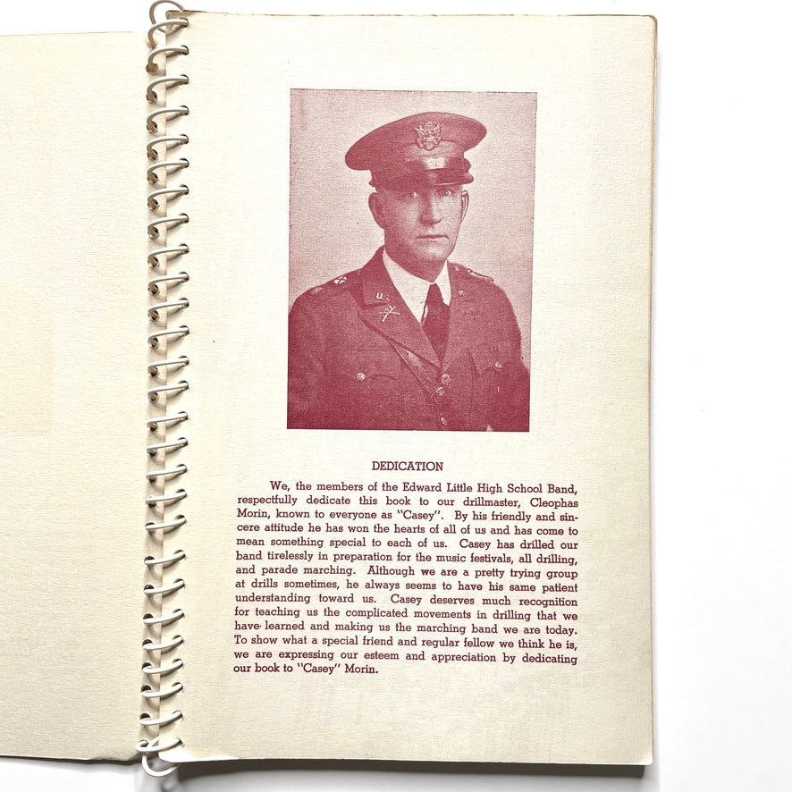 The Edward Little Band: Recipes in Rhythm Cookbook Auburn ME - 40s Vintage Illustrated Spiral Bound Recipe Book