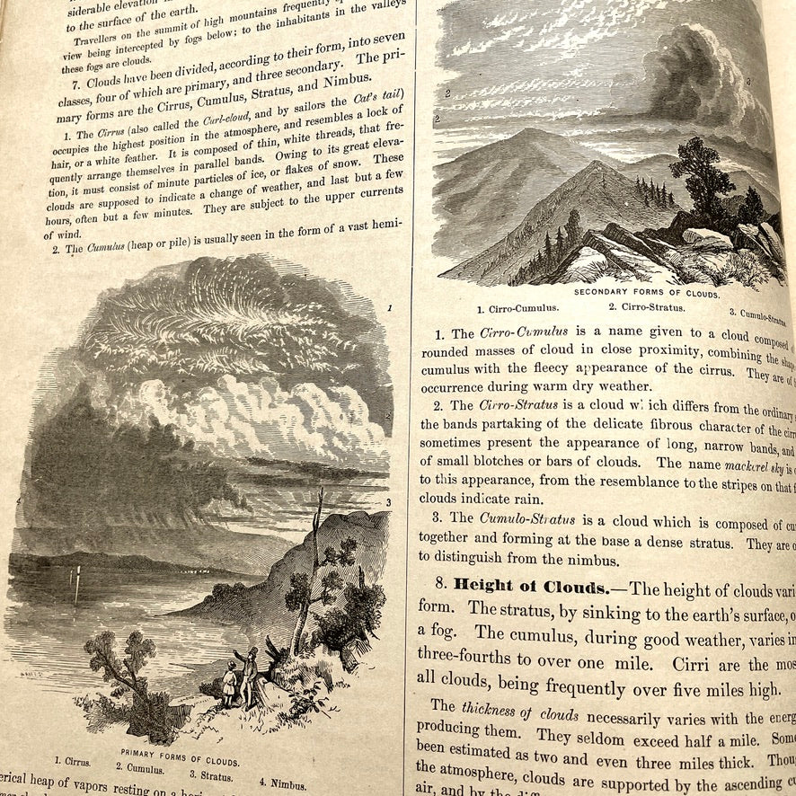 Warren's Physical Geography By D. M. Warren 1873 Cowperthwait & Co. - Antique Hardcover Illustrated Book