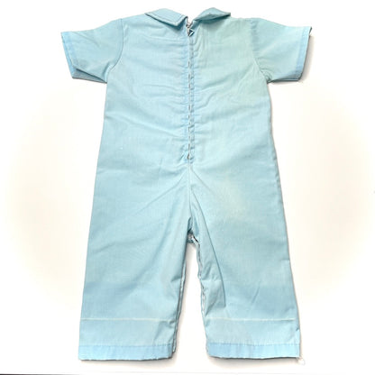 Winking Mouse Embroidery Blue Jumpsuit 12-18M