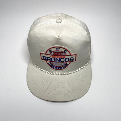 Denver Broncos AFC Champions 1987 Vintage Rope Snapback Hat - White