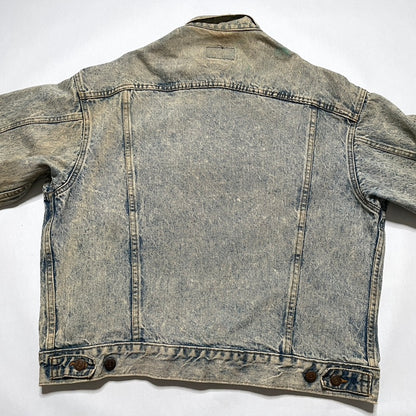 Levis Light Wash Vintage Denim Jacket Heavily Worn Distressed Acid Faded Mens L