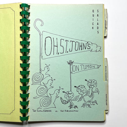 St. John's Divine Salads 1981 Tumon Bay, Guam, Mariana Islands - 80s Vintage Spiral Bound Illustrated Recipe Book