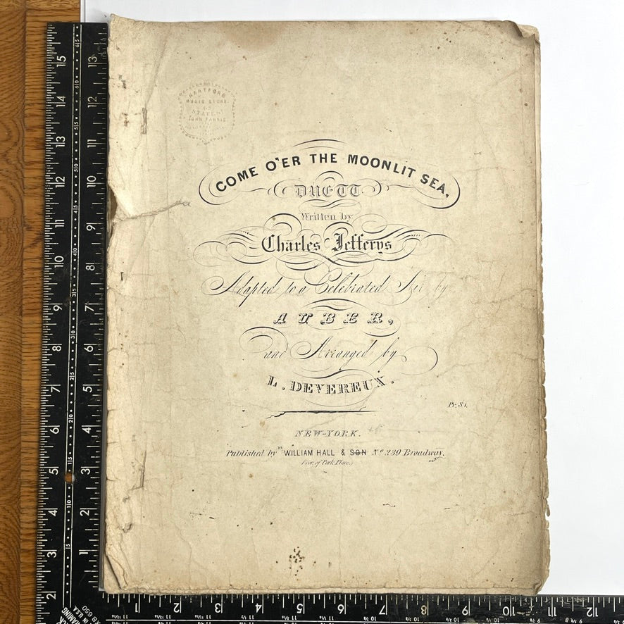 Come O'er the Moonlit Sea c. 1850-1870s Sheet Music