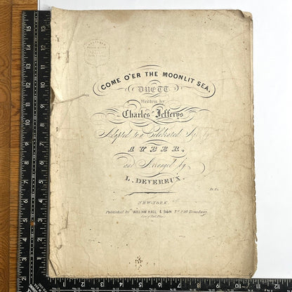 Come O'er the Moonlit Sea c. 1850-1870s Sheet Music