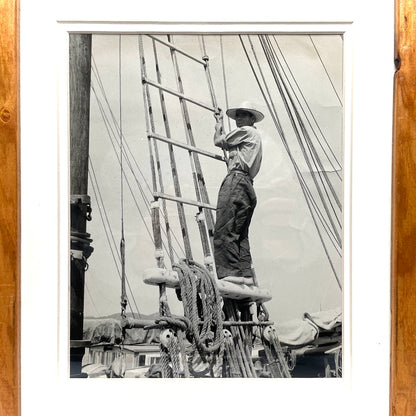 Fisherman Sailing Vintage New England Photo - Frame Size 12"x15"