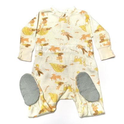 Farm Print Two-Piece Footed Pajamas 12M