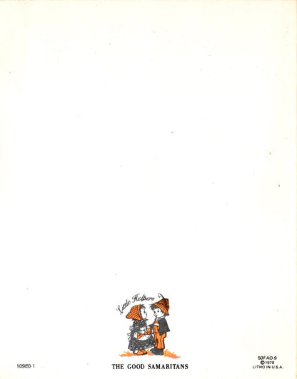 Thank You - Apple Picking - Vintage Greeting Card - 1979 Little Helpers