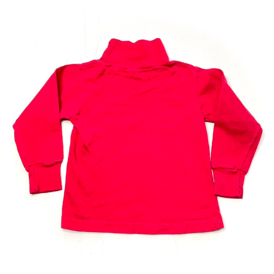 Red Cotton Turtleneck Long Sleeve T-Shirt 3T