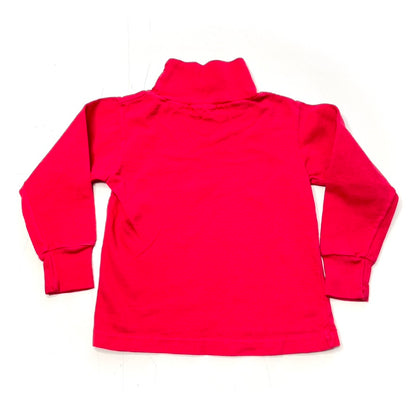 Red Cotton Turtleneck Long Sleeve T-Shirt 3T