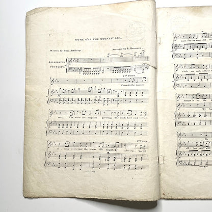 Come O'er the Moonlit Sea c. 1850-1870s Sheet Music