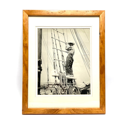 Fisherman Sailing Vintage New England Photo - Frame Size 12"x15"