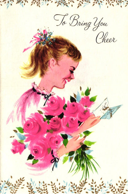 Greetings - Friendship Roses - Vintage Greeting Card