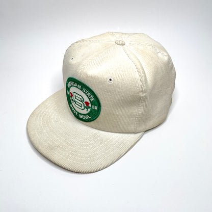 Michigan State Rose Bowl 1988 Corduroy Vintage Snapback Hat - White