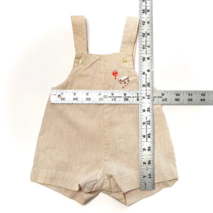 Bus & Cars Embroidery Woven Beige Overalls 9M