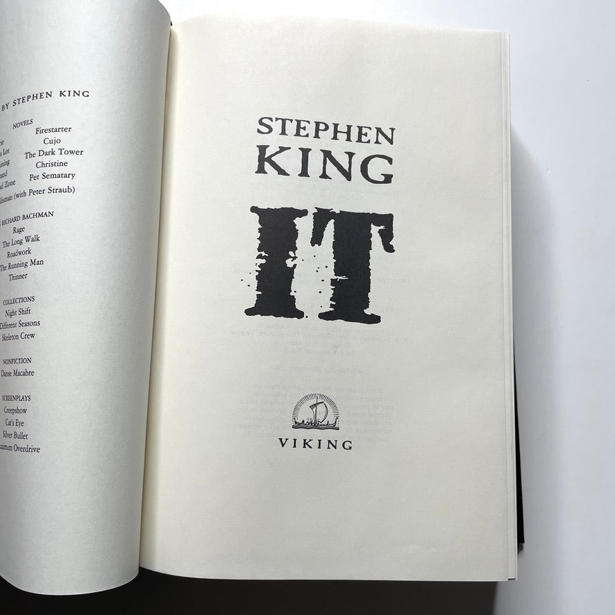 It Stephen King Hardcover Book *1st Edition, 10th Print* 1986 Viking