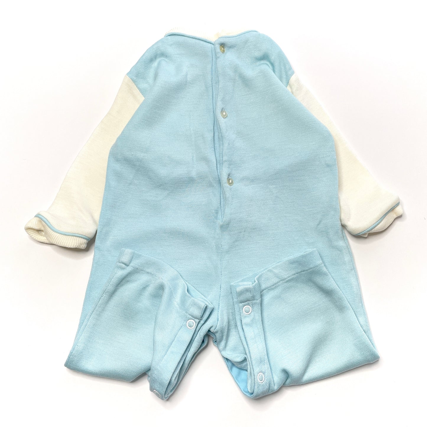 Train Embroidery Blue & White Onesie 18M