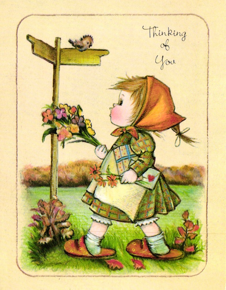 Greetings - Autumn - Vintage Greeting Card - 1979 Little Helpers