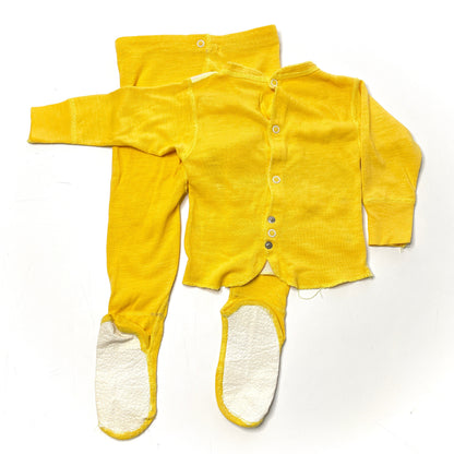 School Cat Graphic Print Footed Pajamas Set 2T