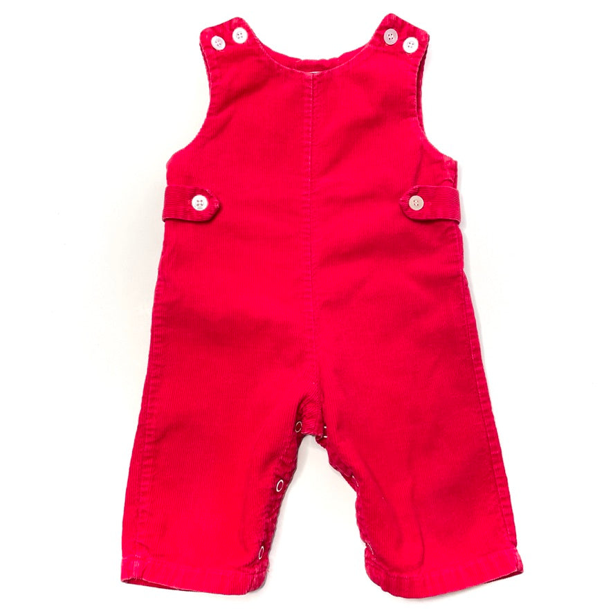 Red Corduroy Sleeveless Romper 9M