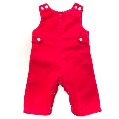 Red Corduroy Sleeveless Romper 9M