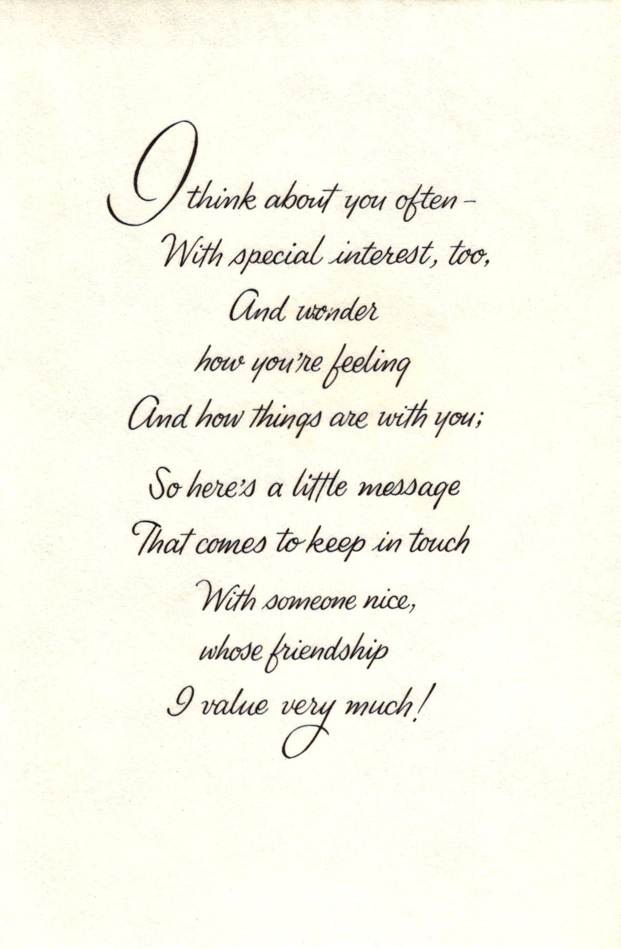 Greetings - Friendship Roses - Vintage Greeting Card