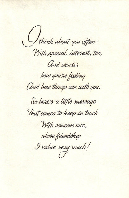 Greetings - Friendship Roses - Vintage Greeting Card