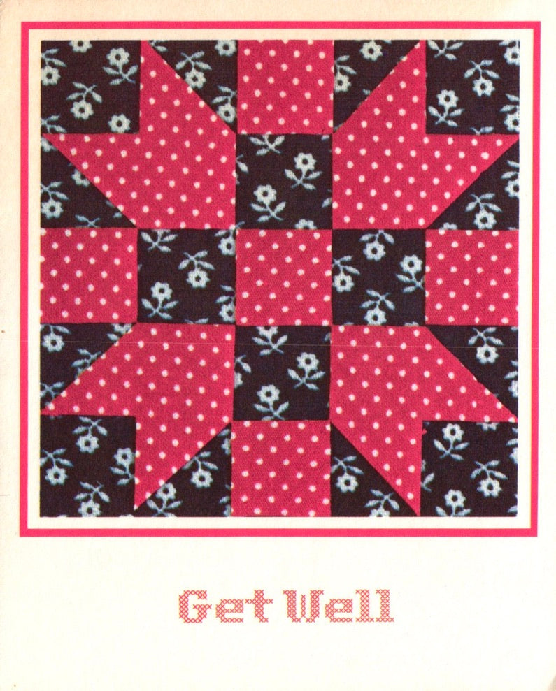 Get Well Soon - Quilt Pattern - Vintage Greeting Card
