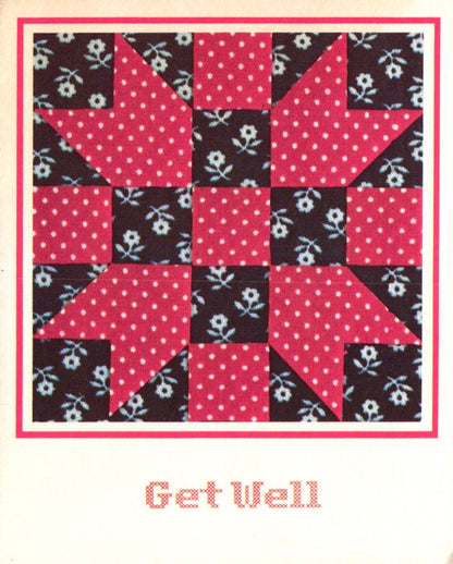 Get Well Soon - Quilt Pattern - Vintage Greeting Card