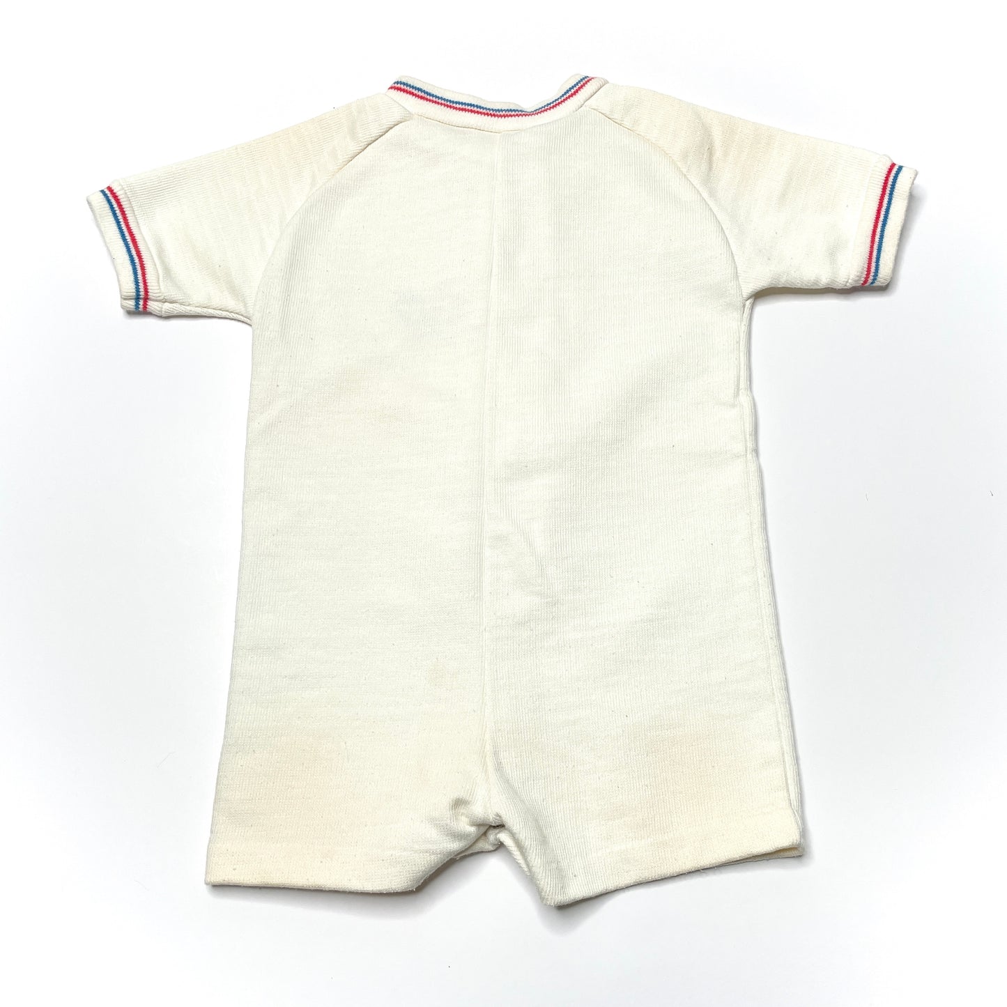 Tennis Embroidery White Knit Zipper Romper 12M