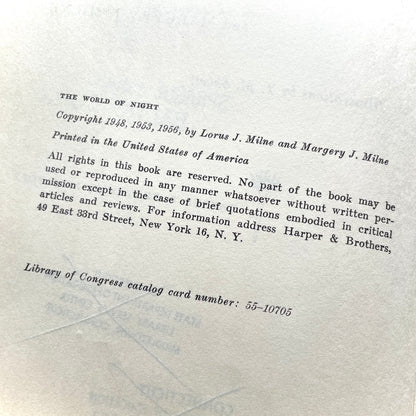 World of Night 1956 Illustrated Hardcover Book (Ex-Library)