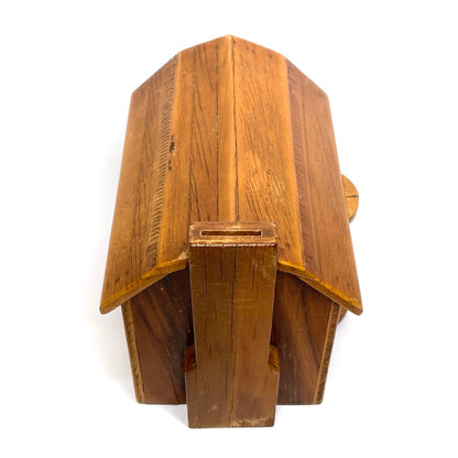 Vintage Handcrafted Wooden House Bank (Restoration)