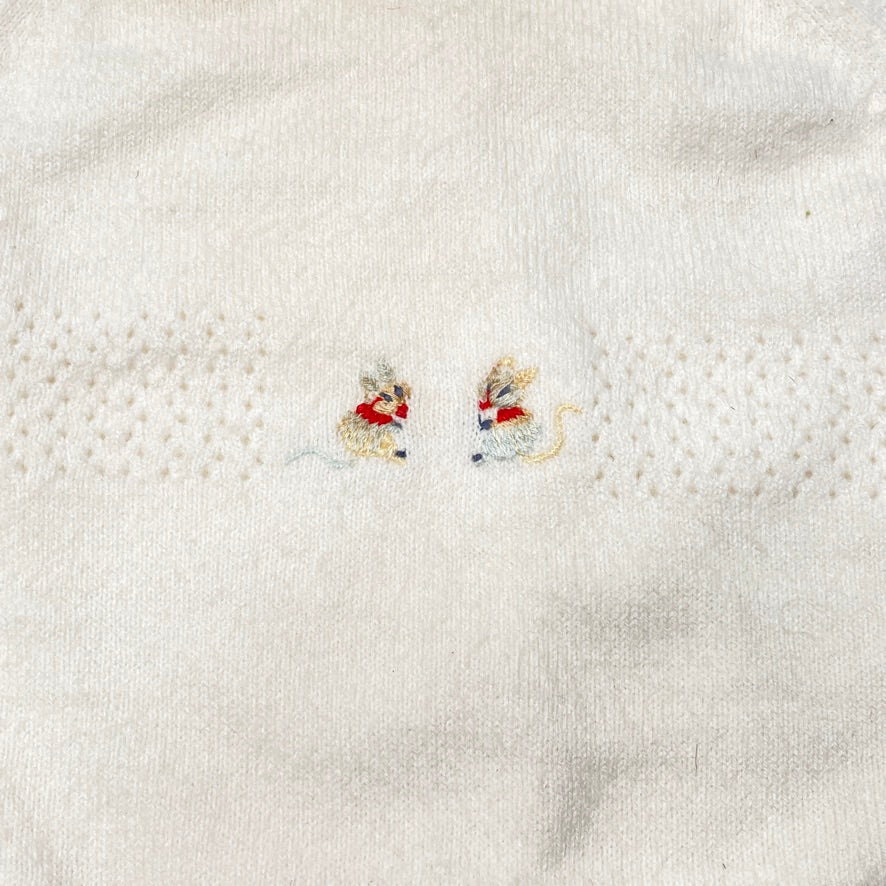 Mouse Friends Embroidery Knit Sweater Shirt 6M