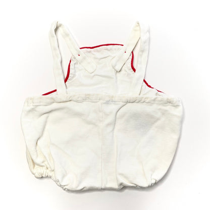 Puppy & Sailboat Embroidery White Overalls 3M