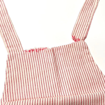 Horsey Appliqué Red Pinstripe Overalls 6-9M