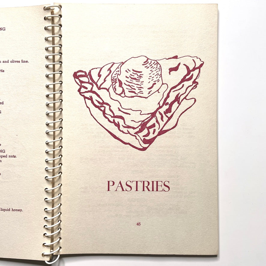 The Edward Little Band: Recipes in Rhythm Cookbook Auburn ME - 40s Vintage Illustrated Spiral Bound Recipe Book