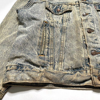 Levis Light Wash Vintage Denim Jacket Heavily Worn Distressed Acid Faded Mens L