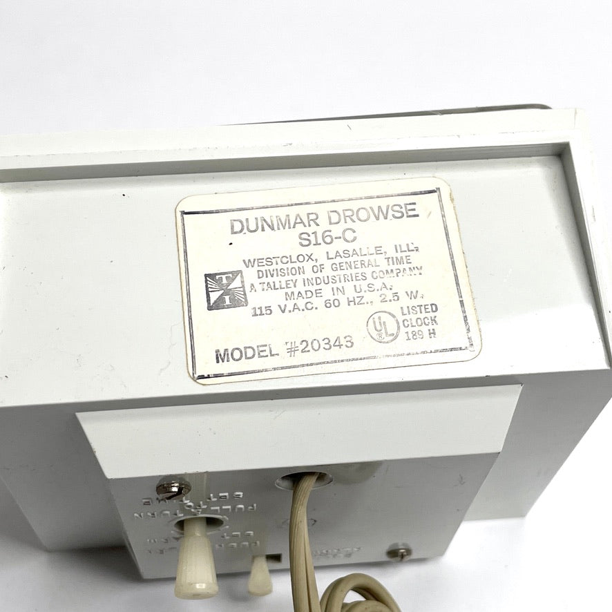 70s/80s Vintage Dunmar Drowse S16-C Westclox Electric Alarm Clock