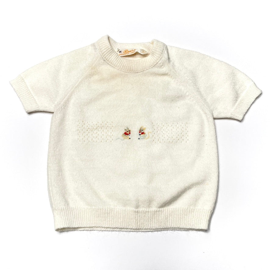 Mouse Friends Embroidery Knit Sweater Shirt 6M