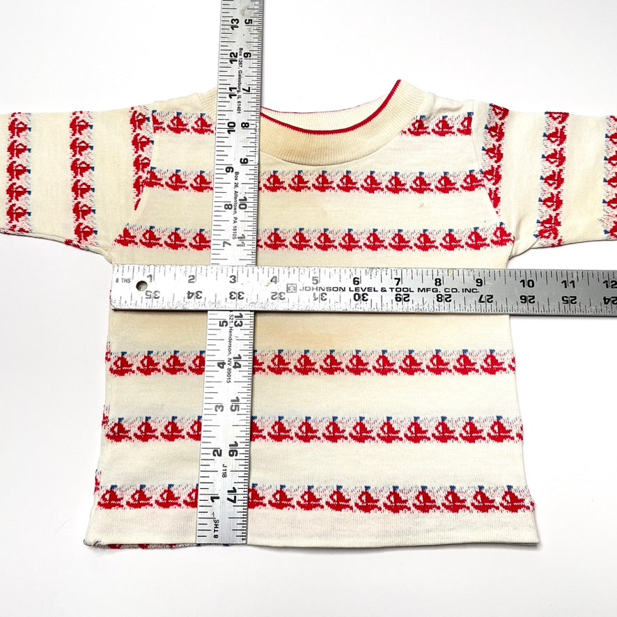 Sailboat Pattern Long Sleeve Shirt *Damage* 9M