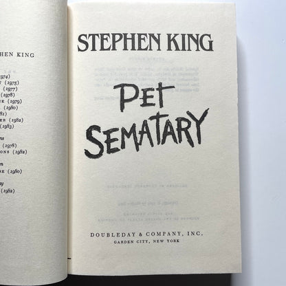 Pet Sematary Stephen King Hardcover Book *1st Book Club, 1st Print* 1983 Doubleday
