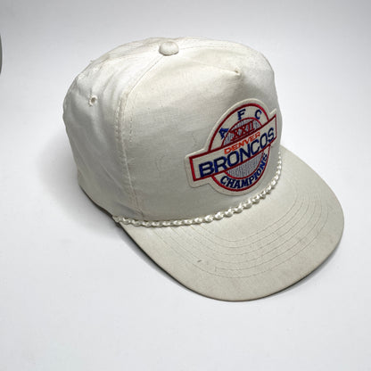 Denver Broncos AFC Champions 1987 Vintage Rope Snapback Hat - White