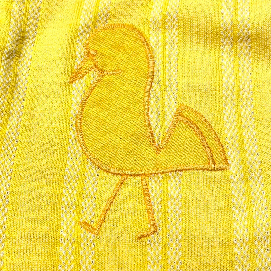 Bird Appliqué Yellow Zip Romper 12M